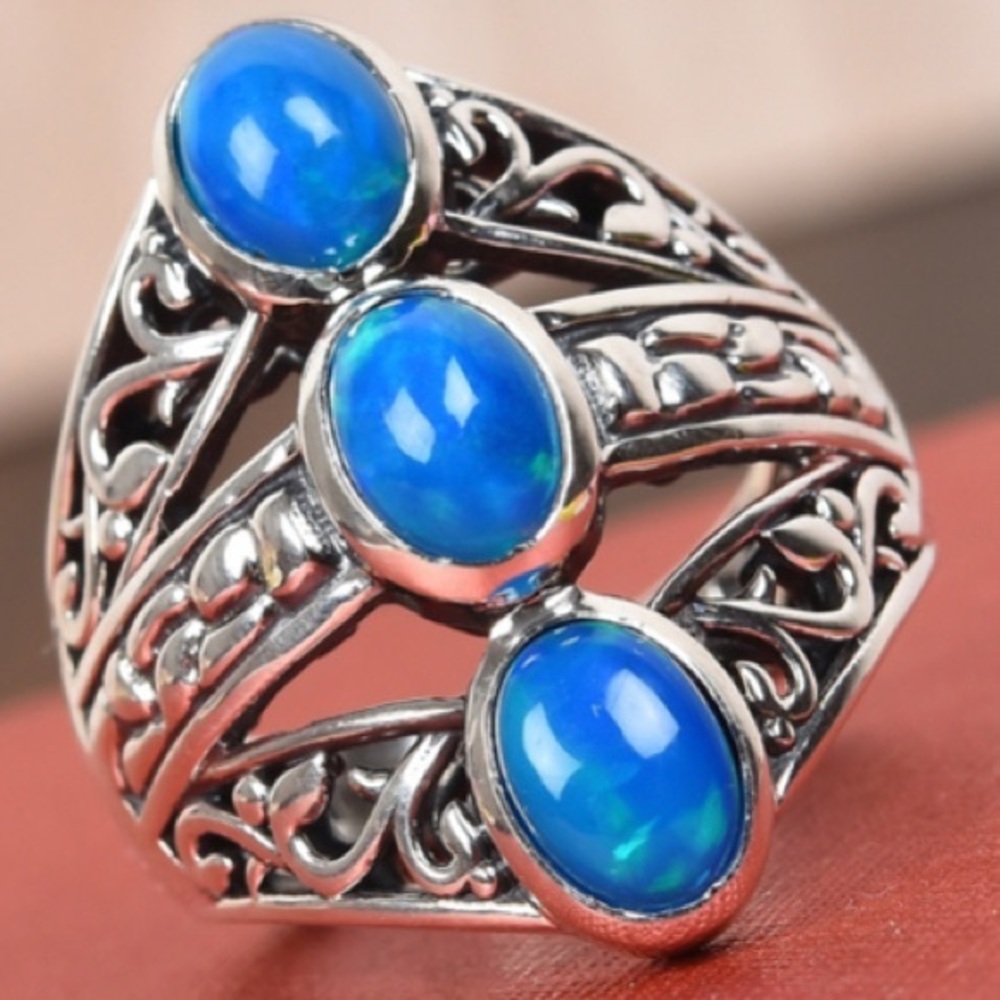 WELO Opal sterling silver ring size 6.